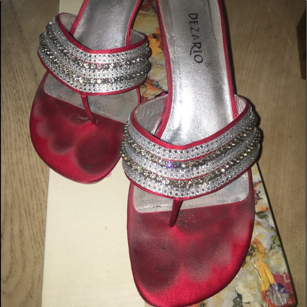 Vivian Red Sandals w/ Bling Band